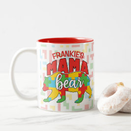 Anpassningsbar Barn Mamma Bear Autism Awareness Ma Två-Tonad Mugg