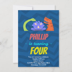 Anpassningsbar Barn med födelsedagskort Djur med T Inbjudningar