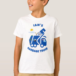 Anpassningsbar Barn Sopor Lastbil vid Namn T Shirt