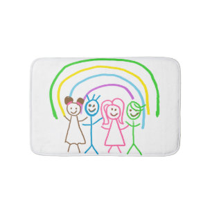 Anpassningsbar Barn Teckning: Vänd barnteckningen  Badrumsmatta