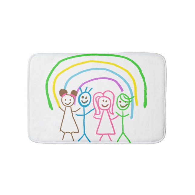 Anpassningsbar Barn Teckning: Vänd barnteckningen  Badrumsmatta (Framsidan)