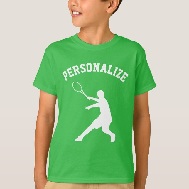 Anpassningsbar barn tennis födelsedagsfest t shirt (Framsida)