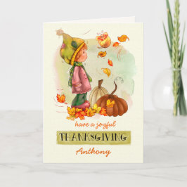 Anpassningsbar Barn Thanksgiving Greeting Card Helgkort