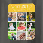 Anpassningsbar Barnbarn Namn Instagram 9 Fotokolla Magnet<br><div class="desc">personlig med fotomagneter i anpassningsbarna med foton och text i familjen. Lägg till barnbarns namn eller annan anpassningsbar med plats för 9 kvadratbilder av Instagram. Använda designen verktyg om du vill välja valfri bakgrund färg, lägga till fler foton och redigera texten typsnitt och färger om du vill skapa en unik...</div>