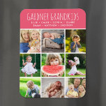 Anpassningsbar Barnbarn Namn Instagram 9 Fotokolla Magnet<br><div class="desc">personlig med fotomagneter i anpassningsbarna med foton och text i familjen. Lägg till barnbarns namn eller annan anpassningsbar med plats för 9 kvadratbilder av Instagram. Använda designen verktyg om du vill välja valfri bakgrund färg, lägga till fler foton och redigera texten typsnitt och färger om du vill skapa en unik...</div>