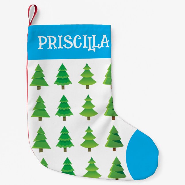 Anpassningsbar Barns blåfärgade julklapp Liten Julstrumpa (Framsidan)