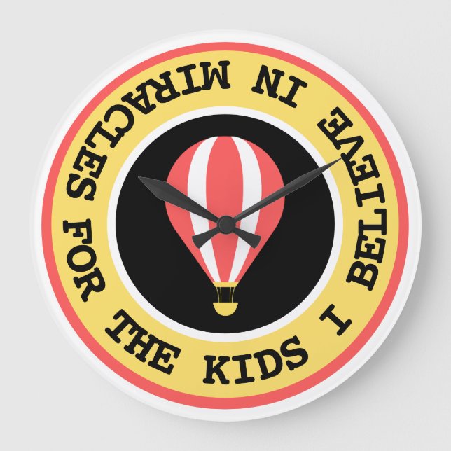 Anpassningsbar Barns Miracle Network Namn Red Gult Stor Klocka (Framsida)
