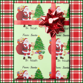 Anpassningsbar Barns NAMN från Santa Cute Wrapping Presentpapper