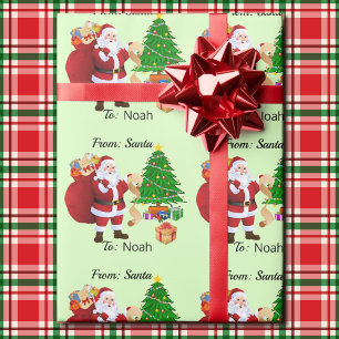 Anpassningsbar Barns NAMN från Santa Cute Wrapping Presentpapper