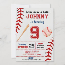 Anpassningsbar Baseball Birthday-inbjudan med foto Inbjudningar