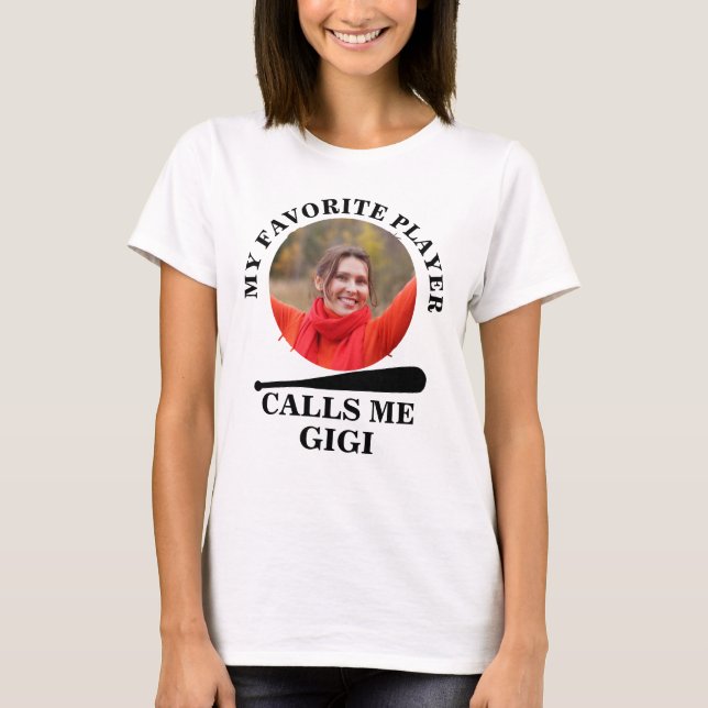 Anpassningsbar baseball form foto min favorit base t shirt (Framsida)