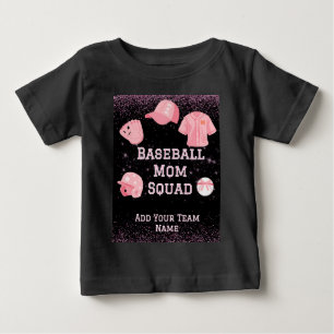 Anpassningsbar Baseball Mamma Squad med Team Namn T Shirt