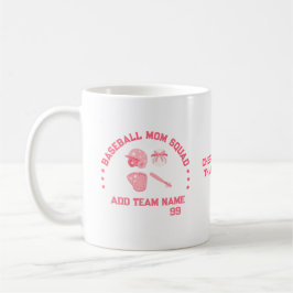 Anpassningsbar Baseball Mamma Squad Mugg | Perfekt