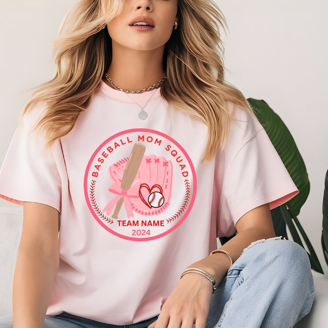 Anpassningsbar Baseball Mamma Squad Personalized T T Shirt (Baseball Mom Sport Custom Shirt)