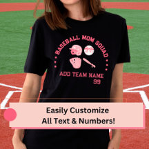 Anpassningsbar Baseball Mamma Squad T-Shirt | Perf