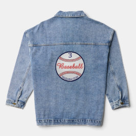 Anpassningsbar Baseball Namn nummer Denim Jacka