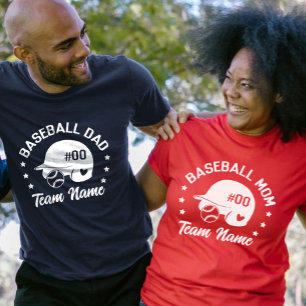 Anpassningsbar Baseball Pappa Mamma med Namn och n T Shirt