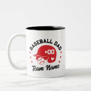 Anpassningsbar Baseball Pappa Mamma med Namn och n Två-Tonad Mugg
