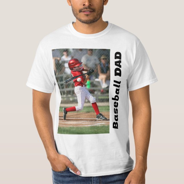 Anpassningsbar Baseball Pappa T-Shirt (Framsida)