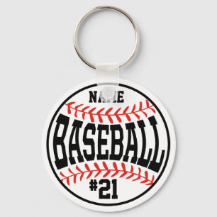 Anpassningsbar Baseball Player Button Baseball Tea Nyckelring