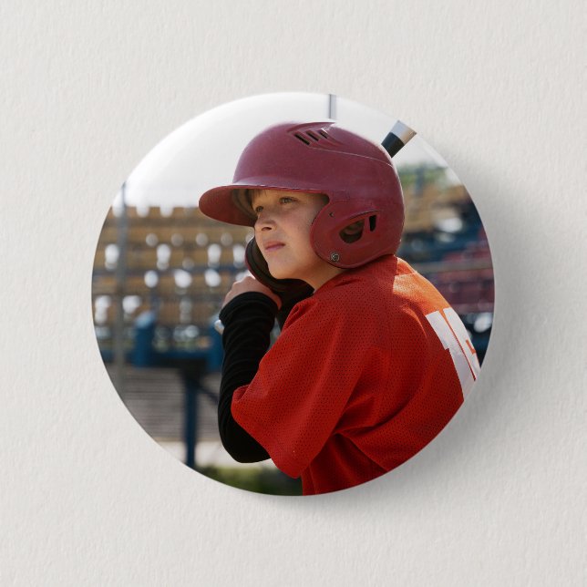 Anpassningsbar baseball Sports Photo Boy Knapp (Framsida)