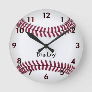 Anpassningsbar Baseball Sports Round Clock Rund Klocka