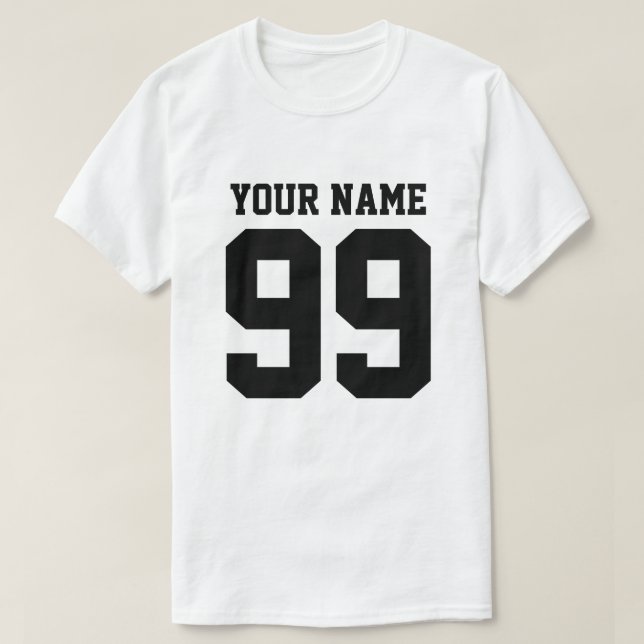 Anpassningsbar Baseball Team Front-nummer Namn T Shirt (Design framsida)