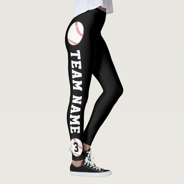 Anpassningsbar Baseball Team Namn och spelarnummer Leggings (Höger)
