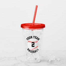 Anpassningsbar Baseball Team Namn & Player Number Take Away Mugg
