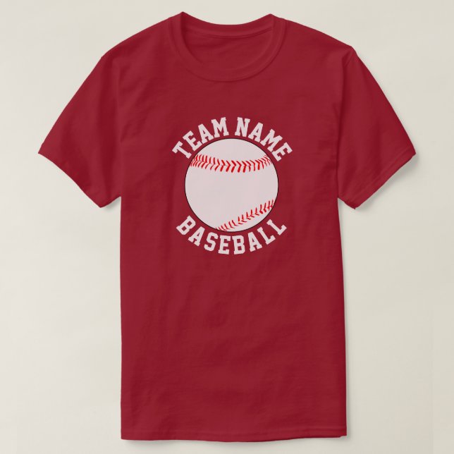 Anpassningsbar Baseball Team Namn, Player- och Jer T Shirt (Design framsida)