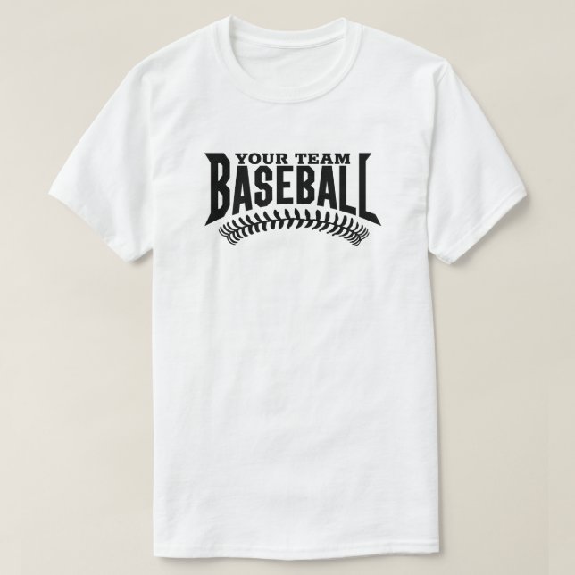 Anpassningsbar Baseball Team Namn T Shirt (Design framsida)