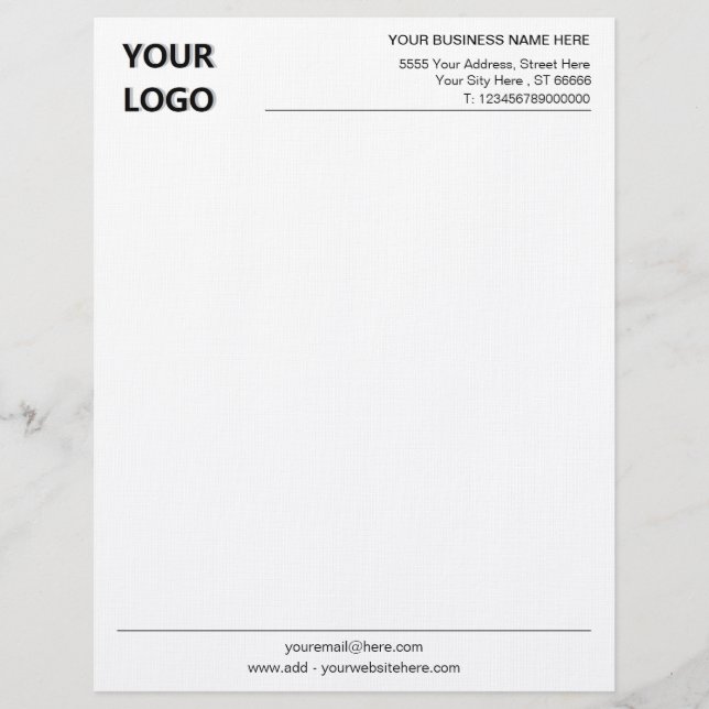 Anpassningsbar Basic Classic Business Letterhead m Brevhuvud (Framsida)