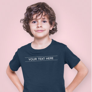 Anpassningsbar Basic Mörk Navy Blue Add Your Text T Shirt