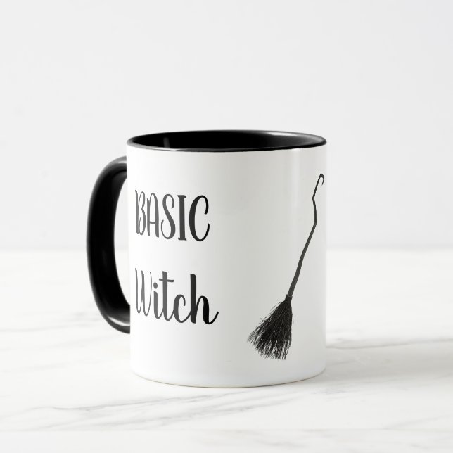 Anpassningsbar BASIC WITCH Broom Funny Gift Coola  Mugg (Framsida vänster)