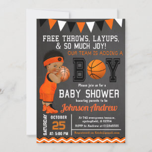 Anpassningsbar Basketball Baby Shower Inbjudningar