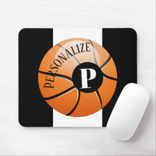 Anpassningsbar Basketball Baller Namn Initial Mono Musmatta
