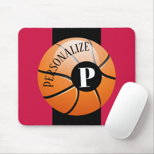Anpassningsbar Basketball Baller Namn Initial Mono Musmatta