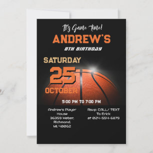 Anpassningsbar Basketball Birthday-inbjudan Inbjudningar