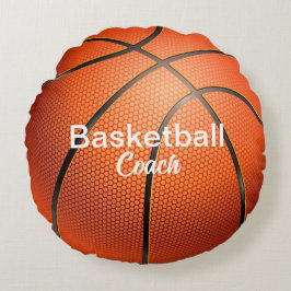 Anpassningsbar Basketball Coach Keepsak Rund Kudde