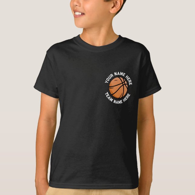 Anpassningsbar Basketball Lägg till ditt namn på b T Shirt (Framsida)