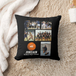 Anpassningsbar Basketball Photo Collage Namn Team Kudde