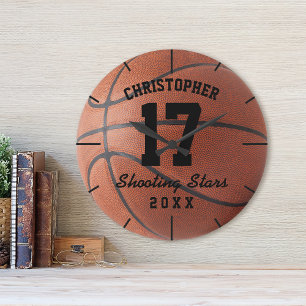 Anpassningsbar Basketball Sport Namn nummer som ka Rund Klocka
