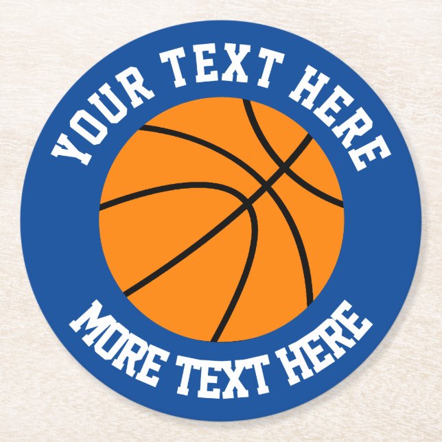 Anpassningsbar basketball sport underlägg papper rund (Framsidan)