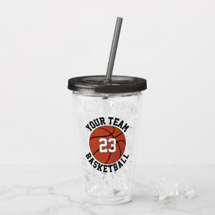 Anpassningsbar Basketball Team Namn och spelarnumm Take Away Mugg