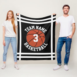 Anpassningsbar Basketball Team Namn & Player Numbe Fleecefilt