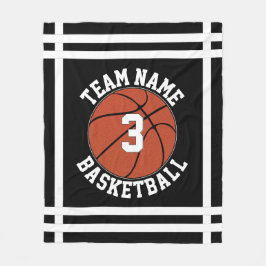 Anpassningsbar Basketball Team Namn & Player Numbe Fleecefilt