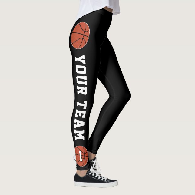 Anpassningsbar Basketball Team Namn & Player Numbe Leggings (Höger)
