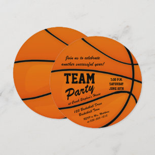 Anpassningsbar Basketball Team Party Inbjudningar