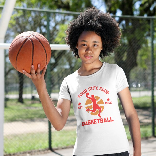Anpassningsbar Basketball Team Player Shirt Gift T Shirt (Custom Basketball Team Shirt with Player Name & Logo)