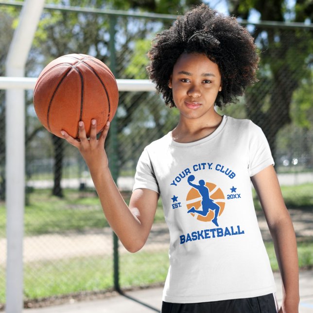 Anpassningsbar Basketball Team Player Shirt Gift T Shirt (Custom Basketball Team Shirt with Player Name & Logo)
